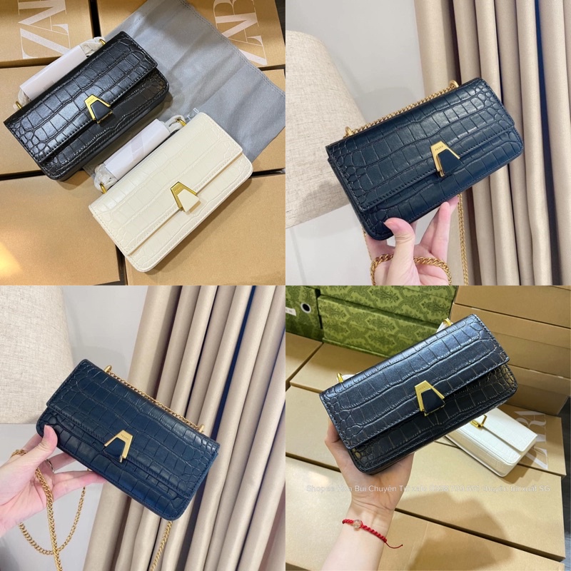 Túi Xách P.D.R Bản Da Vân Mã #0009 Size 20cm Khoá Gập