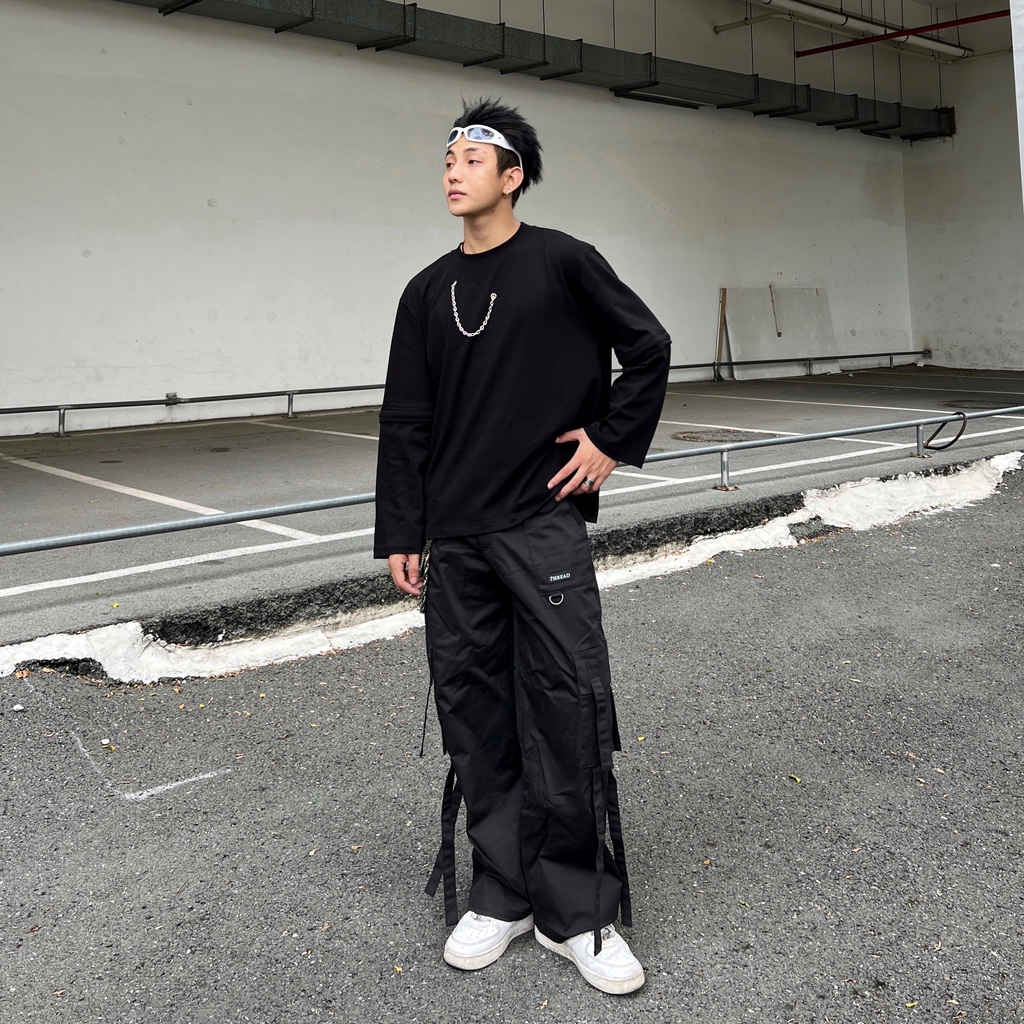 Áo Thun Đa Năng 2 Trong 1 Gồm Áo Thun và Áo Thun Dài Tay TIM FASHION - Áo phông 100% Cotton Tay Lỡ, Form rộng Nam Nữ