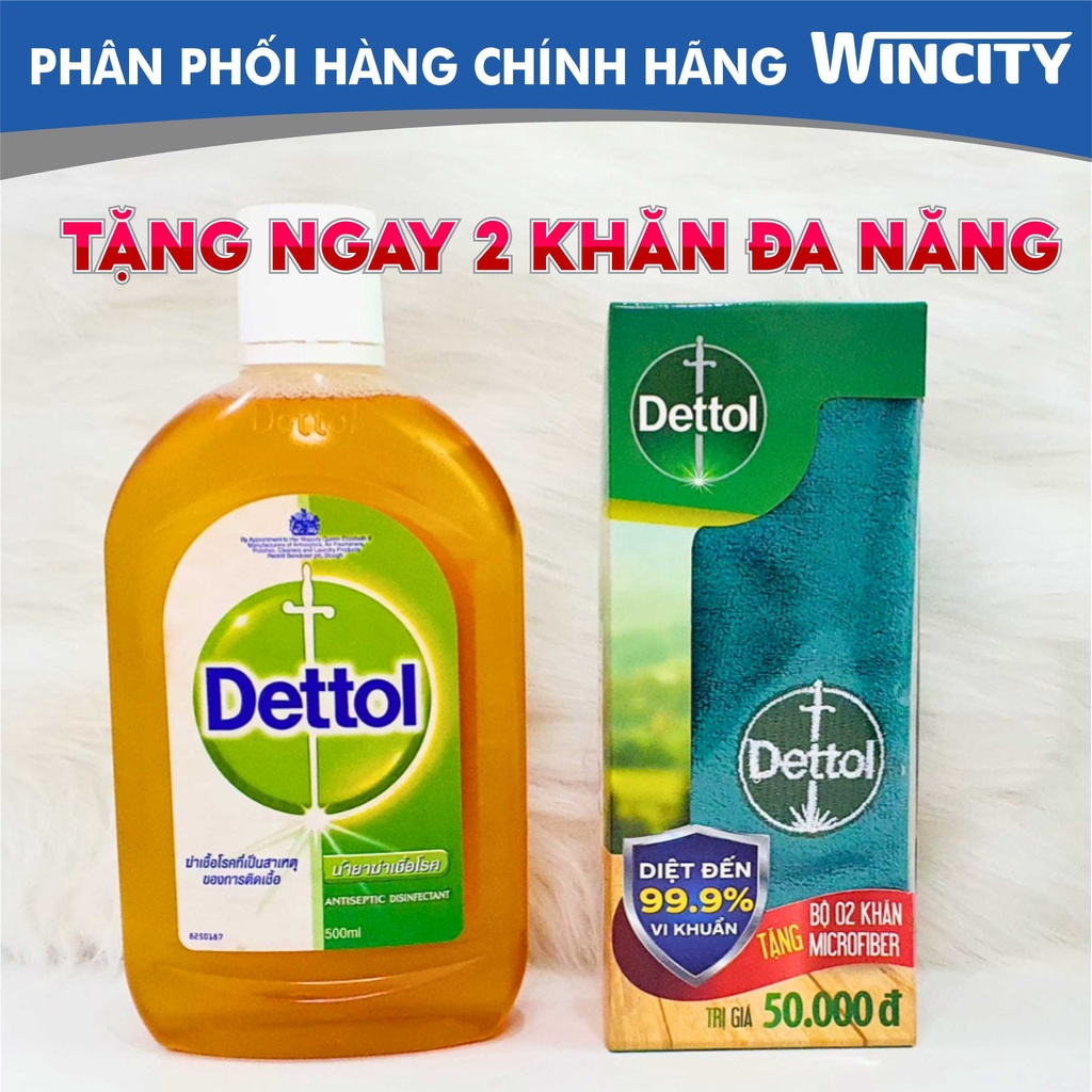 (Kèm tặng KHĂN) Dung dịch sát khuẩn DETTOL 500g từ Anh Quốc