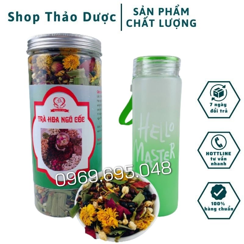 Trà Hoa Ngũ Cốc (mua 1 hộp tặng bình đựng nước) - Giúp Thanh Lọc Cơ Thể Hỗ Trợ Ngủ Ngon, Sâu Giấc, Mát Gan