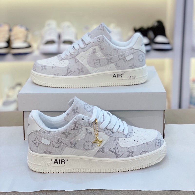 Giày Thể thao Giày _Nike Air Force 1 LV Xám Nam Nữ, giày AF1 LV Grey Bản Full Size, Full BOX_BILL Nike_Air Force1 Low