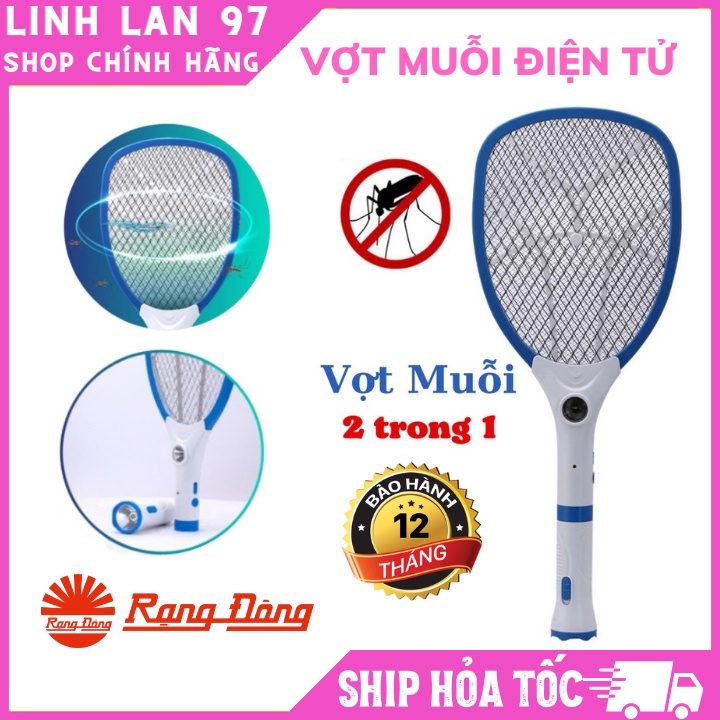 Vợt bắt muỗi điện tử Rạng Đông tích hợp 2 trong 1 tiêu diệt muỗi nhanh chóng - Đèn pin LED tháo rời - Hàng Chính Hãng