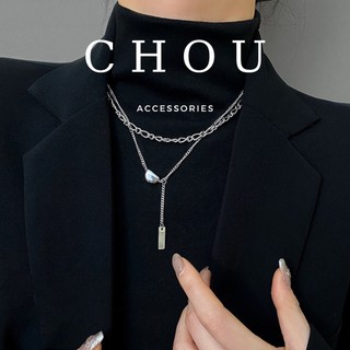 Dây chuyền titan, vòng cổ titan 2 lớp hạt đậu phối xích | chou accessories |
