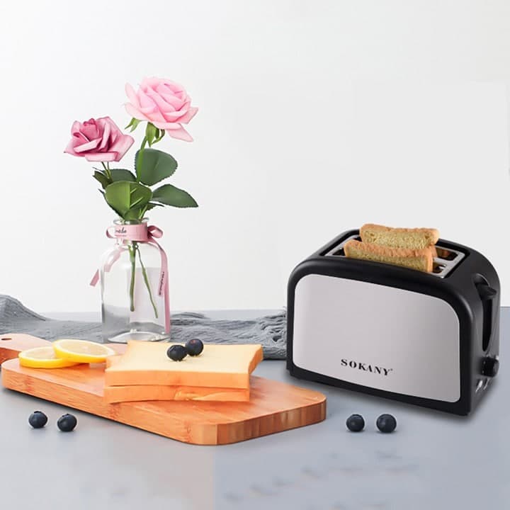 Máy nướng bánh mỳ SOKANY 800W có chế độ rã đông, công suất cao bánh vàng nhanh [HÀNG CHÍNH HÃNG - BẢO HÀNH 12 THÁNG]