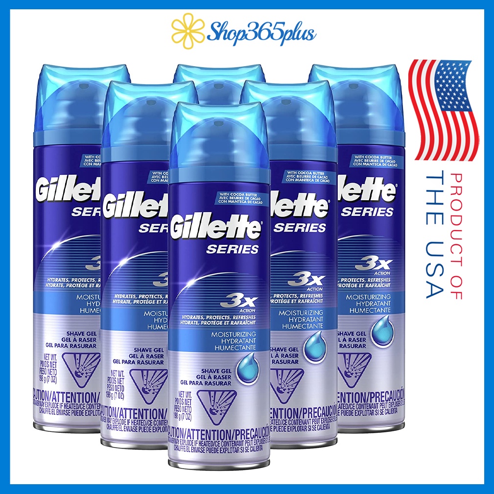 Gel cạo râu dưỡng ẩm da Gillette Series 3X Action Shave Gel Moisturizing 198g ( 200 ml )