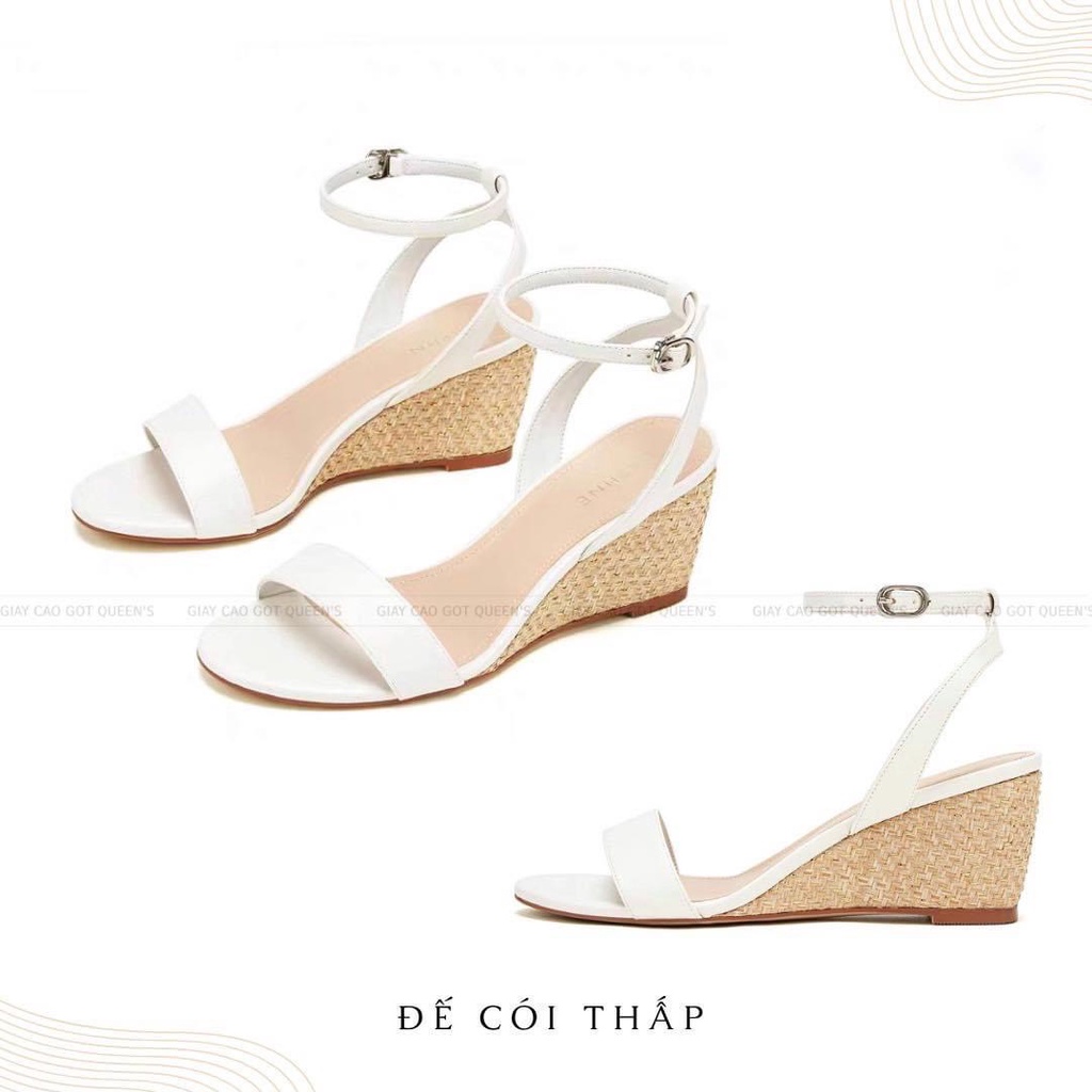 Giày đế cối-QUEENS STORE-đế cối trắng-đen-da lì- êm chân-dễ phối-cao 5P-7P