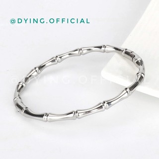 Kiềng/vòng cuff hình đốt tre - thép titan không rỉ