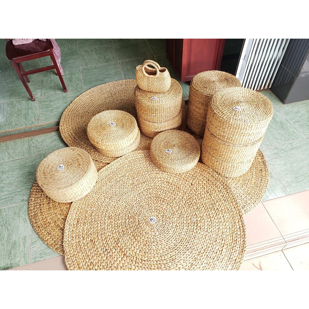 Đôn lục bình, ghế tròn bệt, bàn tròn lục bình hàng thủ công trang trí nhà cửa phong cách vintage