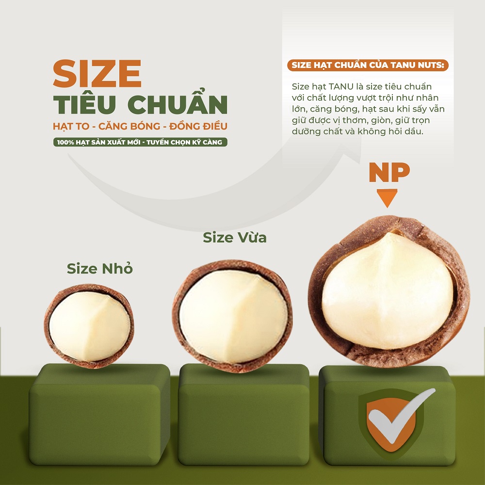 Hạt macca tách vỏ TANU NUTS, mắc ca nhân Tây Nguyên hạt ngũ cốc dinh dưỡng cho bà bầu, ăn kiêng, giảm cân