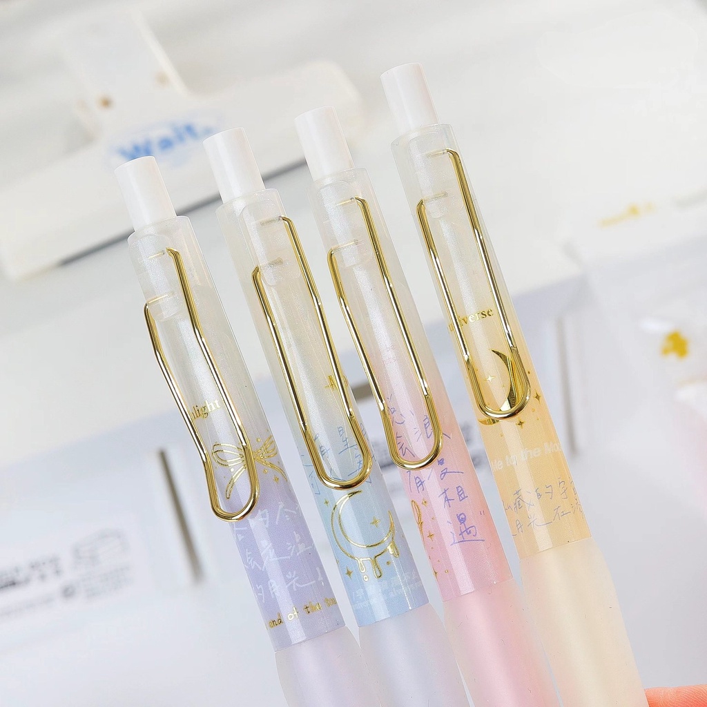 4 Bút Bi Mực Đen Nhanh Khô Ngòi 0.5mm C7353