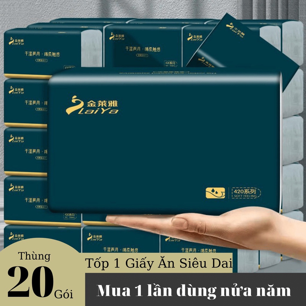 Free Ship - Thùng 20 Gói Giấy Ăn Rút Zhongxing - Giấy 5 lớp Siêu Dai Chuẩn Nội Địa Trung Quốc