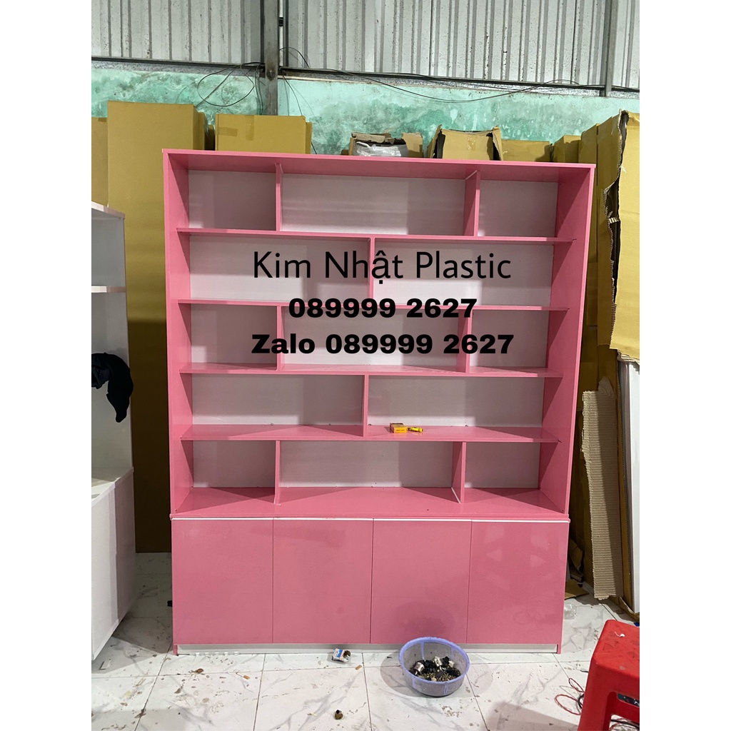 Tủ kệ trưng bày sẵn led nhựa Đài Loan freeship