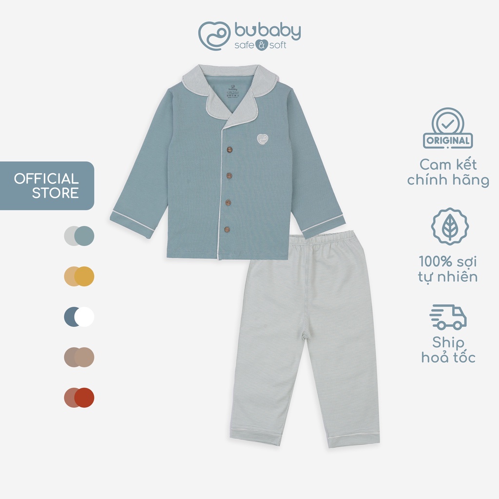 Bộ Quần Áo cho bé mặc nhà, Bộ Pyjamas dài tay chất liệu Sợi Tre Cotton BU Baby BBC110202 | Quần áo BU Baby chính hãng