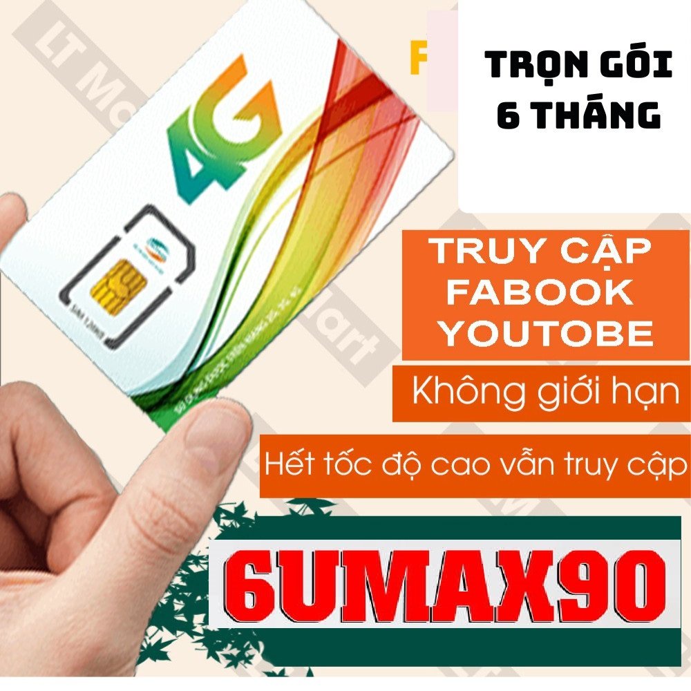 Sim Viettel 4G Tốc Độ Cao 6Umax90 Không Giới Hạn Data