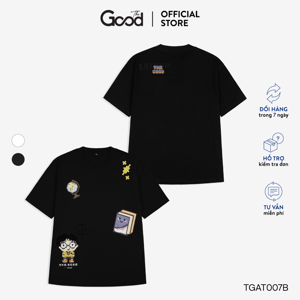 Áo Phông THE GOOD "Bookworm Tee" Form Oversize, Áo Phông Form Rộng Cho Nam Nữ In Họa Tiết Hoạt Hình
