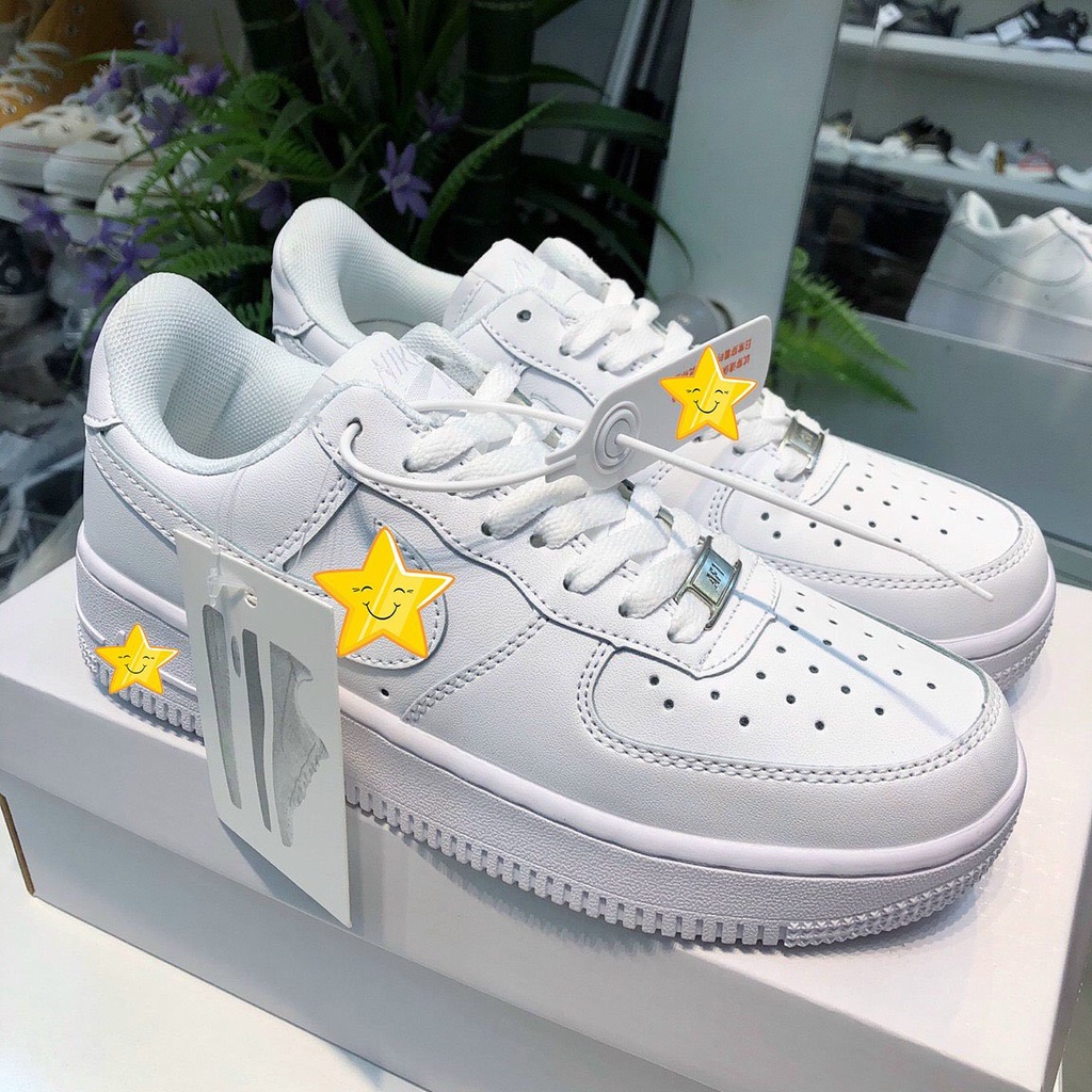 Giày AF1 trắng nam nữ cao cấp ❤️ Giày thể thao nam nữ sneaker AF1 trắng da pu hàng 11 Full Box