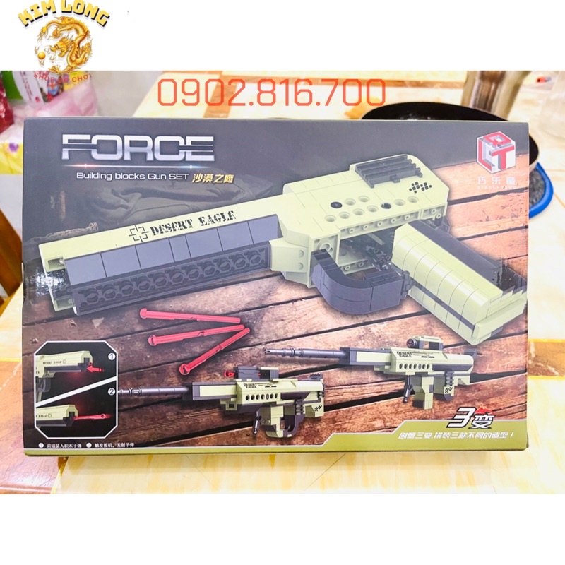 DIY Đồ chơi lắp ráp Le-go 3D mô hình Sung biến hình 3 trong 1 có thể ban được