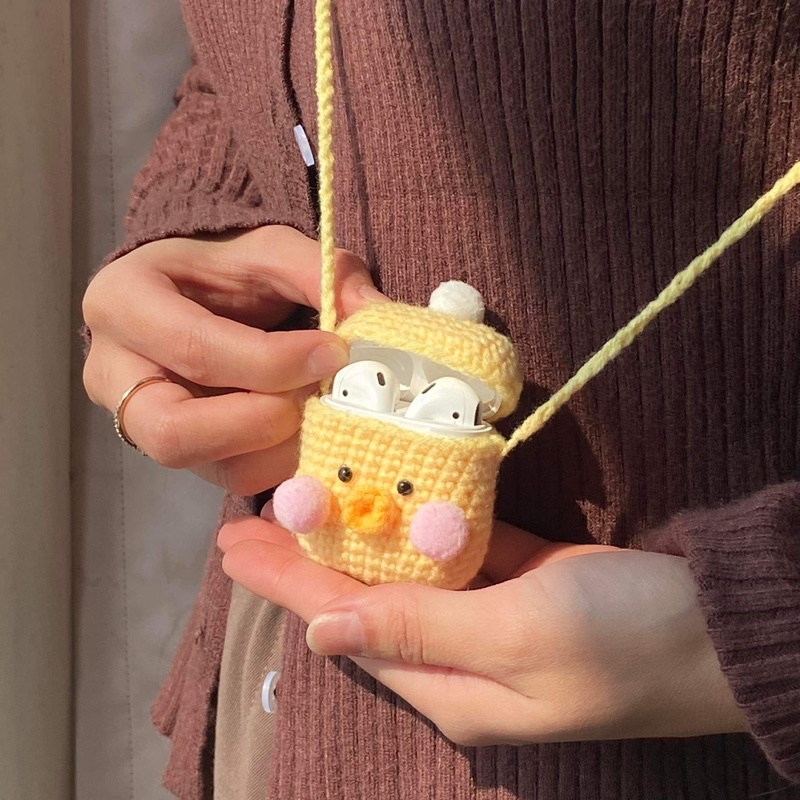 Case airpod len crochet Handelait con gà, quả dâu tây dễ thương