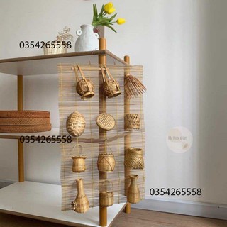 Dĩ phiên mây tre 12 món ngẫu nhiên- set đồ trang trí decor