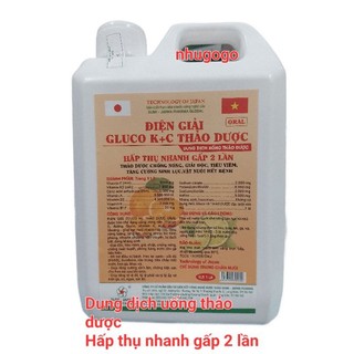 Điện giải Gluco KC thảo dược 1L dung dịch uống thảo dược hấp thụ nhanh
