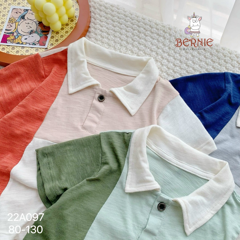 💟Áo thun polo xước áo bé trai Bernie phối màu cổ đức cho bé từ 8-22kg💟