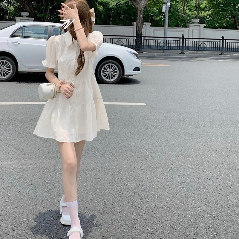 Váy babydoll dáng xòe tay bồng cách điệu siêu xinh 2023