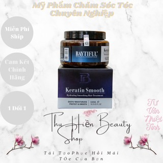 Kem ủ tóc, hấp tóc phục hồi tóc hư tổn Baytiful Keratin 500ml, collagen dưỡng tóc mượt chăm sóc tóc khô xơ uốn nhuộm