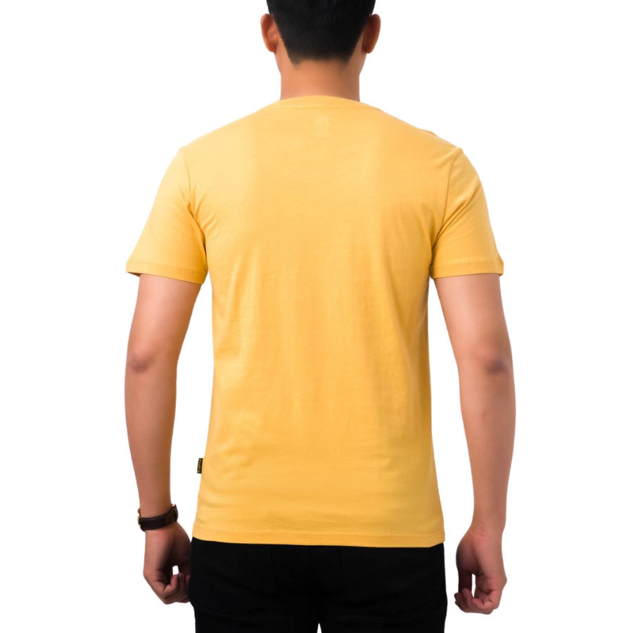 Áo Thun Nam Trơn Cổ Tròn, Áo Phông Nam 100 Cotton Cao Cấp Hàng Hiệu Đẹp Thoáng Mát Tay Ngắn Màu Vàng Nghệ