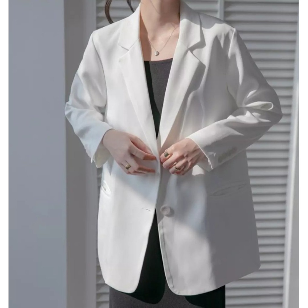 Áo Blazer Vest Nữ 1 Lớp Khoác Ngoài Dài Tay Kiểu Dáng Trẻ Trung