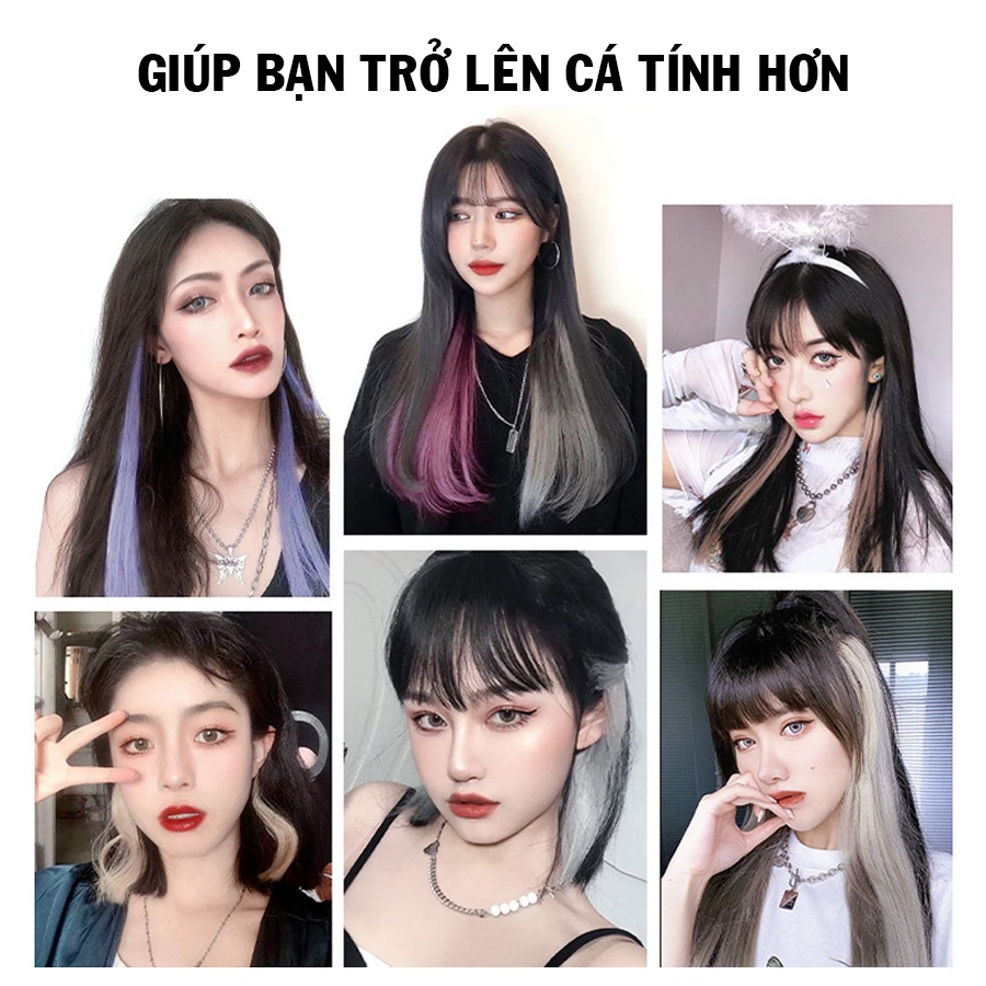 Tóc light dán nối sơi tơ mành cao cấp, light dán điểm tô mái tóc