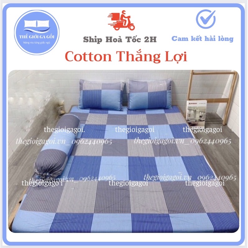 (RẺ VÔ ĐỊCH) ❤️Bộ Drap {4 món }100% Cotton Thắng Lợi cotton 100% chuẩn logo ❤️