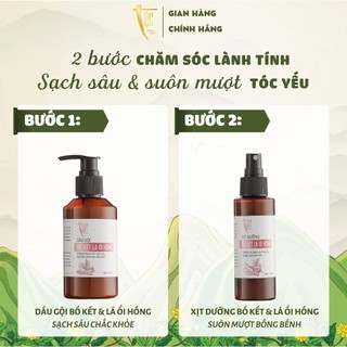 Combo Dầu gội 150ml và Xịt dưỡng tóc 150ml bồ kết & lá ổi hồng TỘC Natural giảm rụng tóc và kích thích mọc tóc