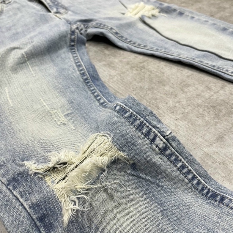 Quần jean nam rách cao cấp Quần jean nam rách form Slimfit