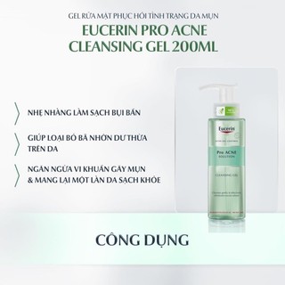 [NHẬP KHẨU CHÍNH HÃNG] Sữa rửa mặt cho da dầu mụn Eucerin Pro ACNE Solution Cleansing Gel 200ml