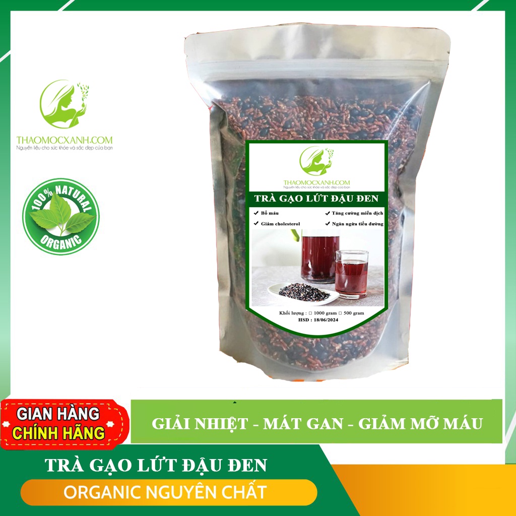 Trà gạo lứt giảm cân, trà gạo lứt đậu đen xanh lòng gói 500 - 1000 gram