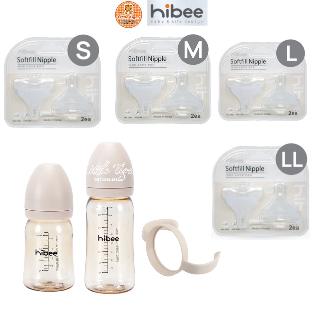 Núm ti Hibee thay thế bình sữa hibee Hàn Quốc chính hãng size S, M, L, LL dạng Vỉ (1 núm tách vỉ, 2 núm nguyên vỉ)