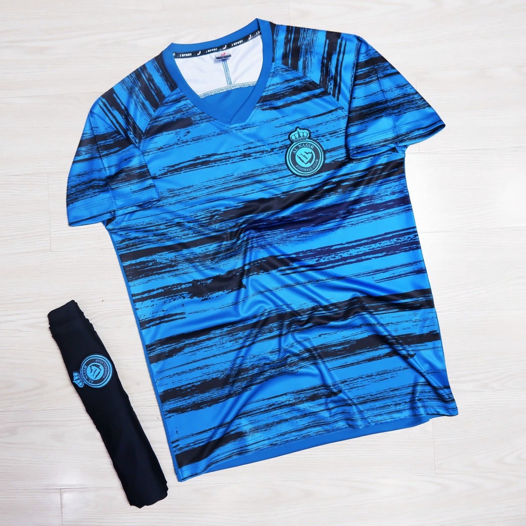 Bộ quần áo đá banh Al Nassr xanh training 2023 JP