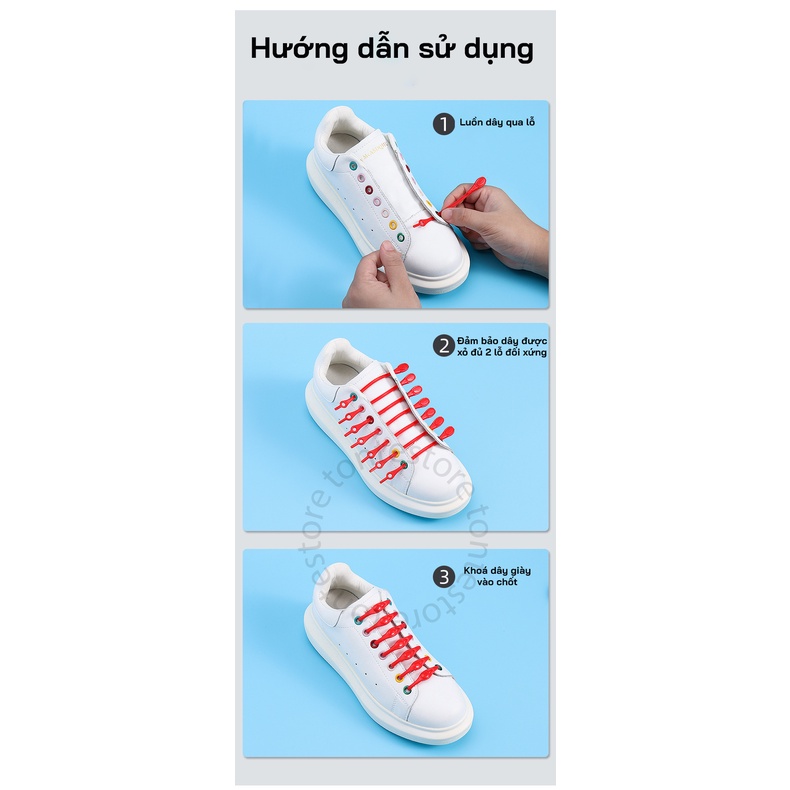 Sợi dây giày Silicon thông minh cao cấp Hilaces - Loại dây lẻ siêu đàn hồi DAYGIAYLE
