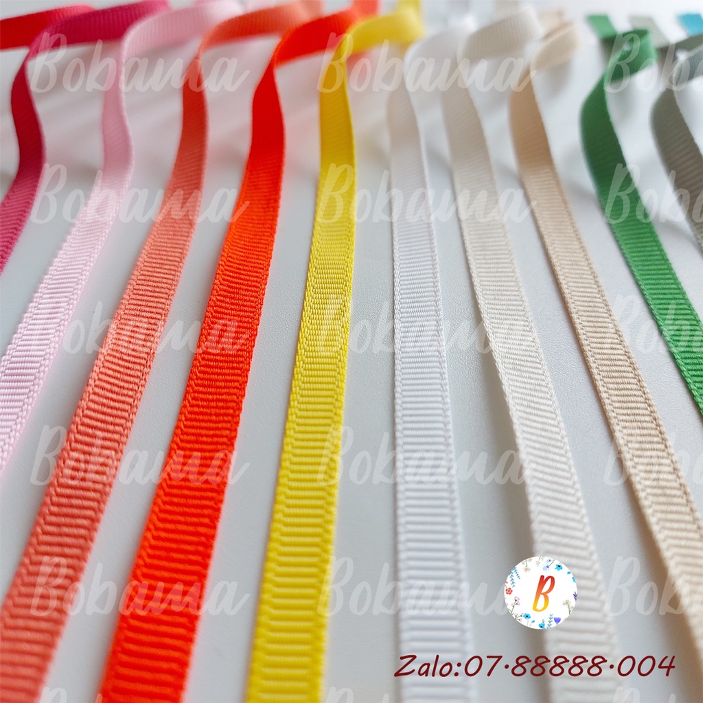 Bó 10m dây ruy-băng gân 6mm dùng trang trí handmade