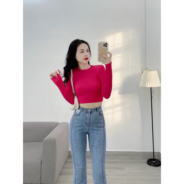 Áo Thun Croptop Tay Dài  Siêu Xinh