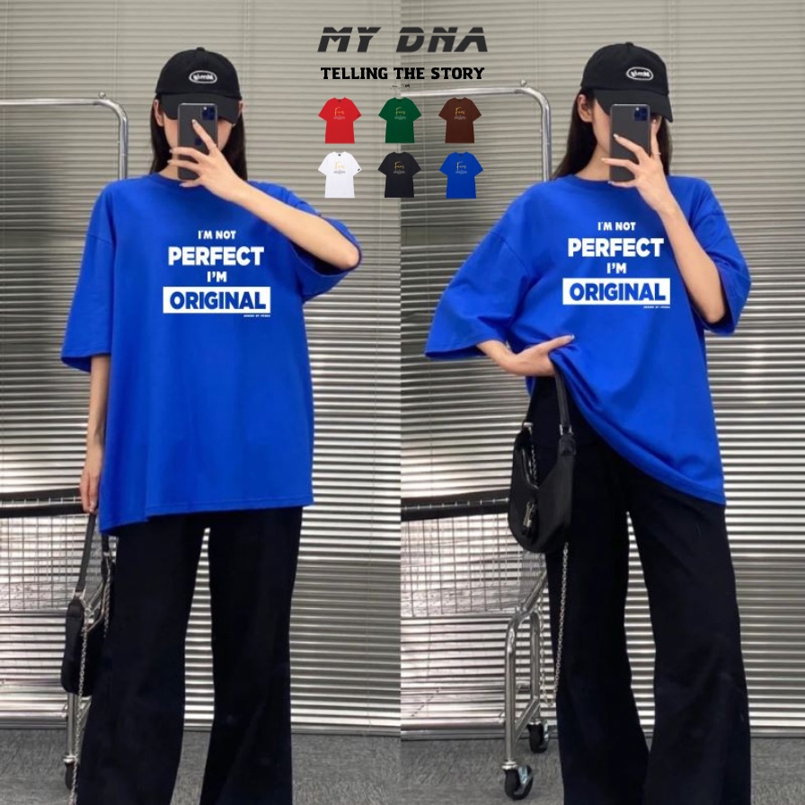Áo phông thun  2024 màu xanh dương có bigsize 110kg tay lỡ form rộng unisex cotton local brand cặp đôi nam nữ MY DNA