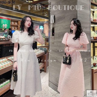 ĐẦM MIDI TAY BỒNG XỐP MỀM