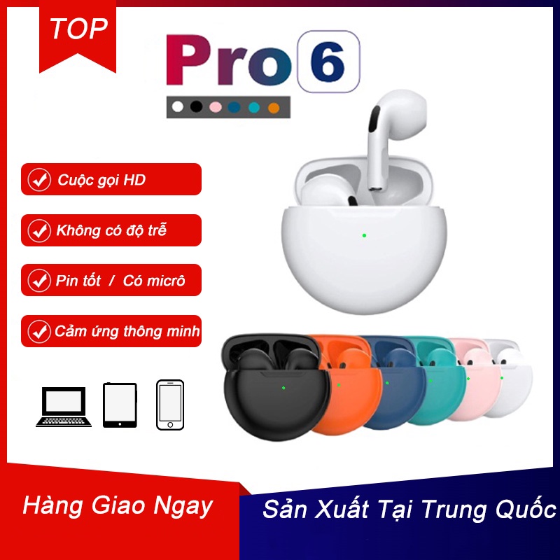 Pro6 Tai Nghe Bluetooth Không Dây Mini Có Mic Cho Samsung Xiaomi