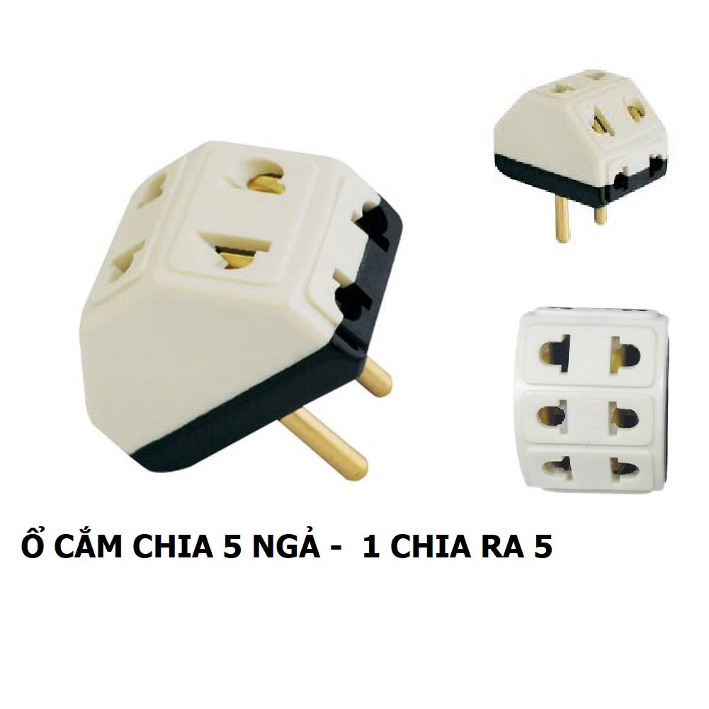 Ổ Cắm Điện Chia 5 Ngả - Taky, Chia Từ 1 Ổ Cắm Ra 5 Ổ Cắm, Tiện Dụng, Thiết Kế Nhỏ Gọn Và Cắm Không Mất Diện Tích - 8614