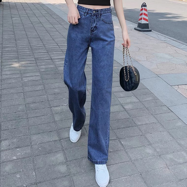 Quần bò nữ ống rộng suông xuông nữ jeans cạp cao phong cách Instama trend Hàn 2023 | BigBuy360 - bigbuy360.vn