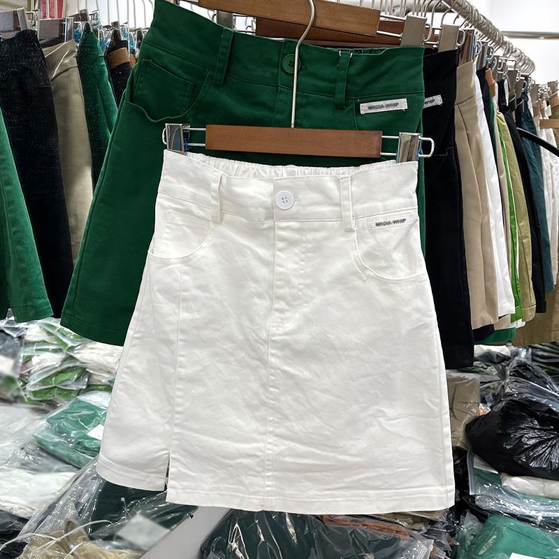 Váy Xanh Nữ Thời Trang Mùa Hè Xanh Dán Nhãn Phong Cách Mới Váy Cotton Nữ Cao Cấp Ôm Hơn Nhìn Chữ a Váy Ngắn Chống Rơi Z3