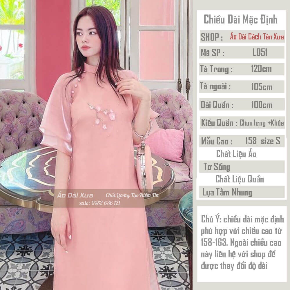 Áo Dài Bé Gái Và Mẹ Thủ Công LD51