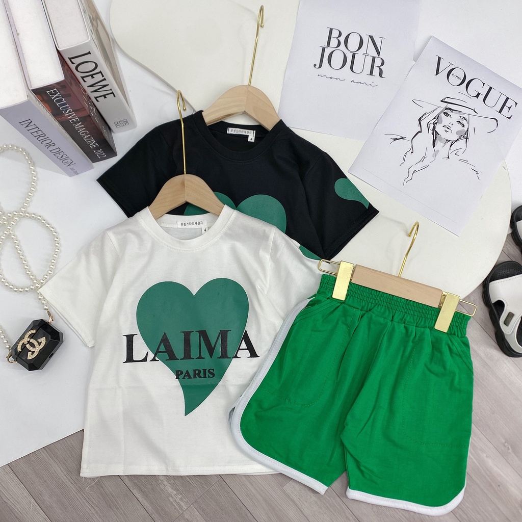 Bộ quần áo thun hè "LAIMA" 14-55kg cho mẹ, bé. Thiết kế thể thao, năng động. Thoáng mát. G61