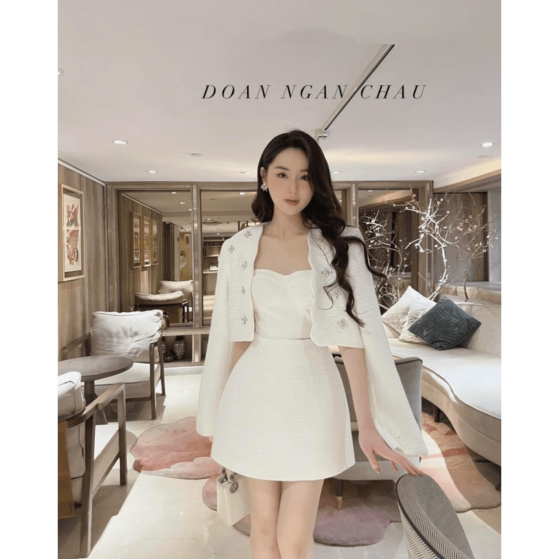 SIÊU SALE IN1 LENIN GÂN THIẾT KẾ KÈM KHOÁC ÁO DÀI TAY DÀI CÓ ĐÍNH NÚT SANG TRỌNG KHI ĐI CHƠI , DỰ TIỆC CN SHOP HHP FASHI