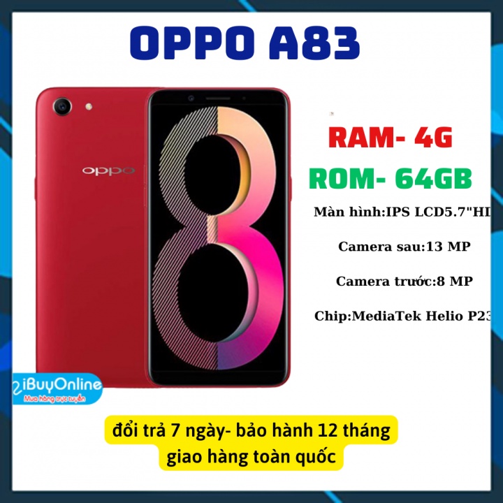 Điện thoại cảm ứng oppo  A83 ram 6/128g màn to pin trâu -bh 6 tháng